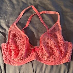 Victoria's Secret Coral Lace Bra 34D Body by Victoria